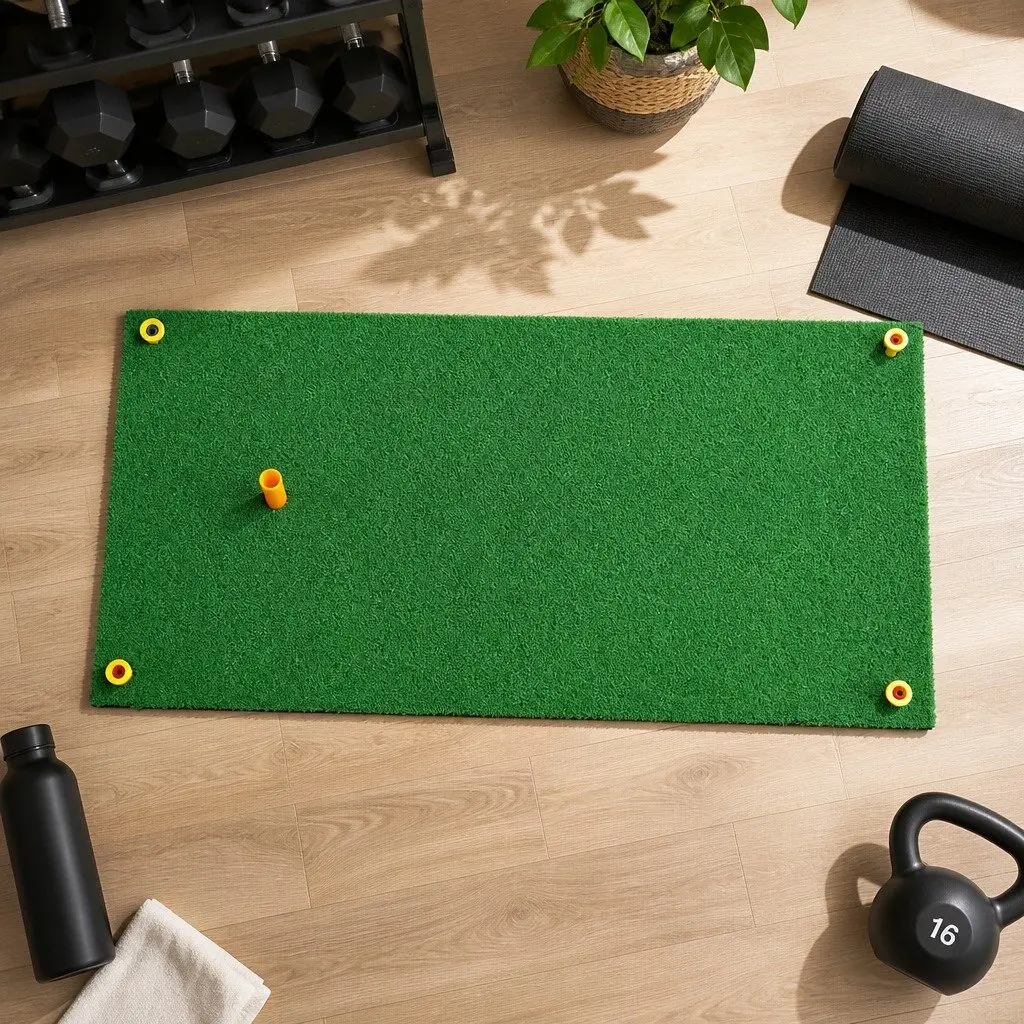Golf Hitting Mat 60x30cm Portable Training Aid Non-Slip Base Indoor Outdoor Use