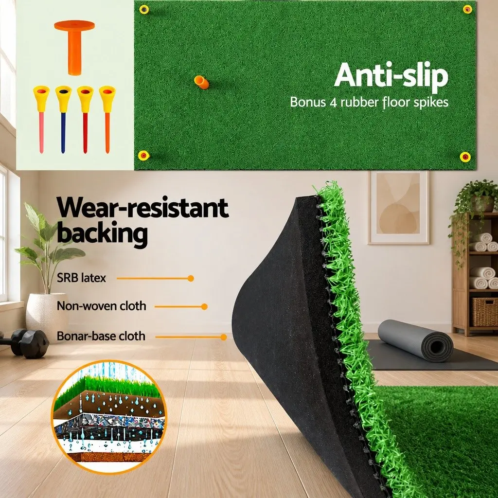 Golf Hitting Mat 60x30cm Portable Training Aid Non-Slip Base Indoor Outdoor Use