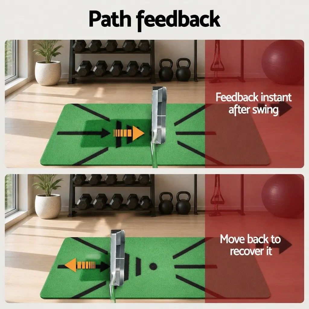 Golf Hitting Mat 44cm x 33cm Swing Path Feedback Training Practice Indoor Outdoor