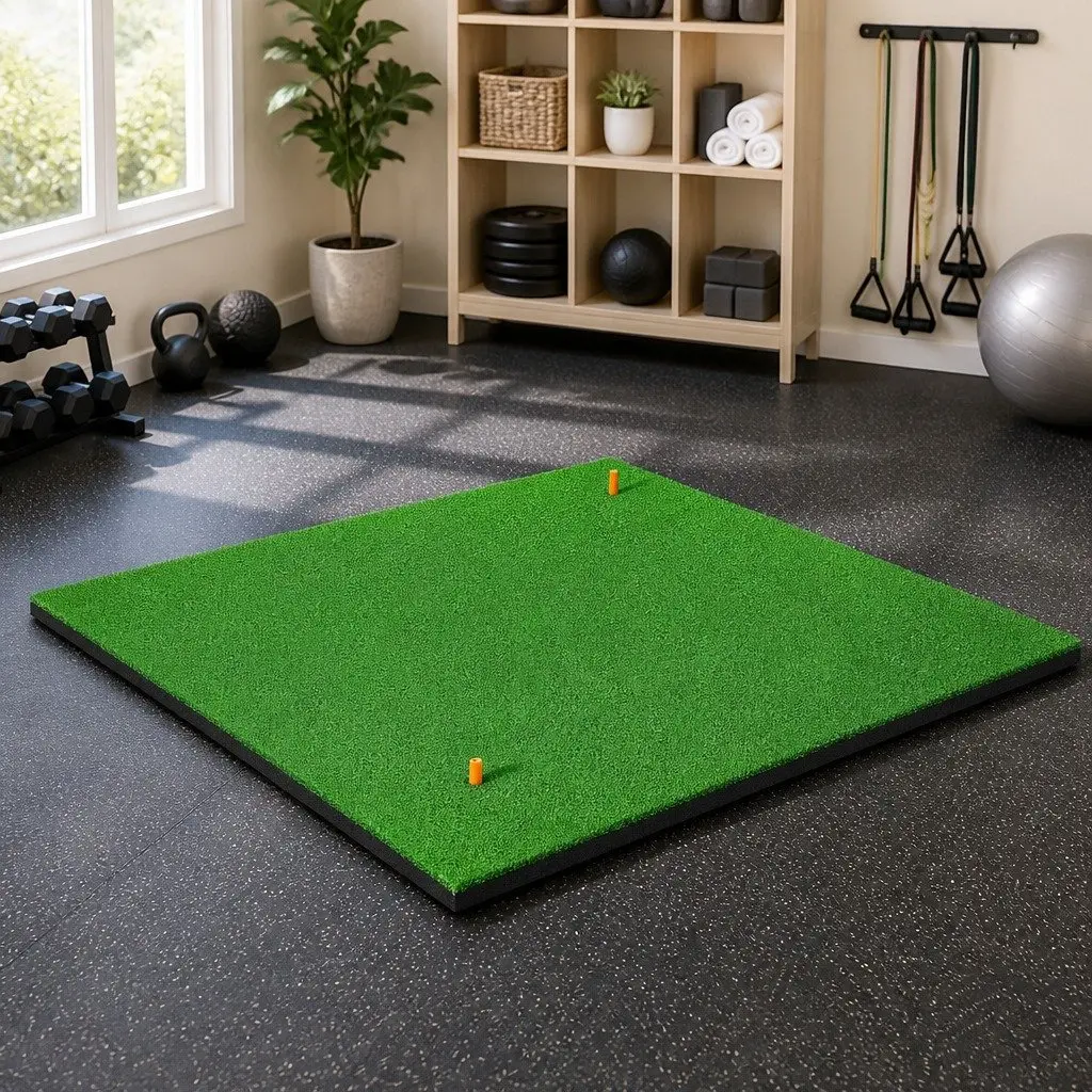 Golf Hitting Mat 150x150cm Portable Indoor Outdoor Training Grass Surface