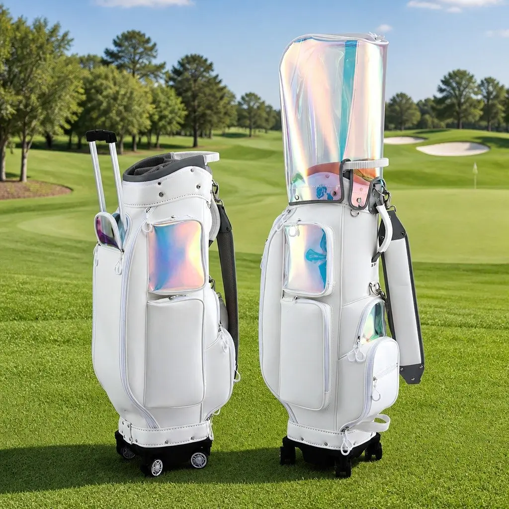 Golf Cart Bag Rolling Buggy with Spinner Wheels and Telescopic Handle