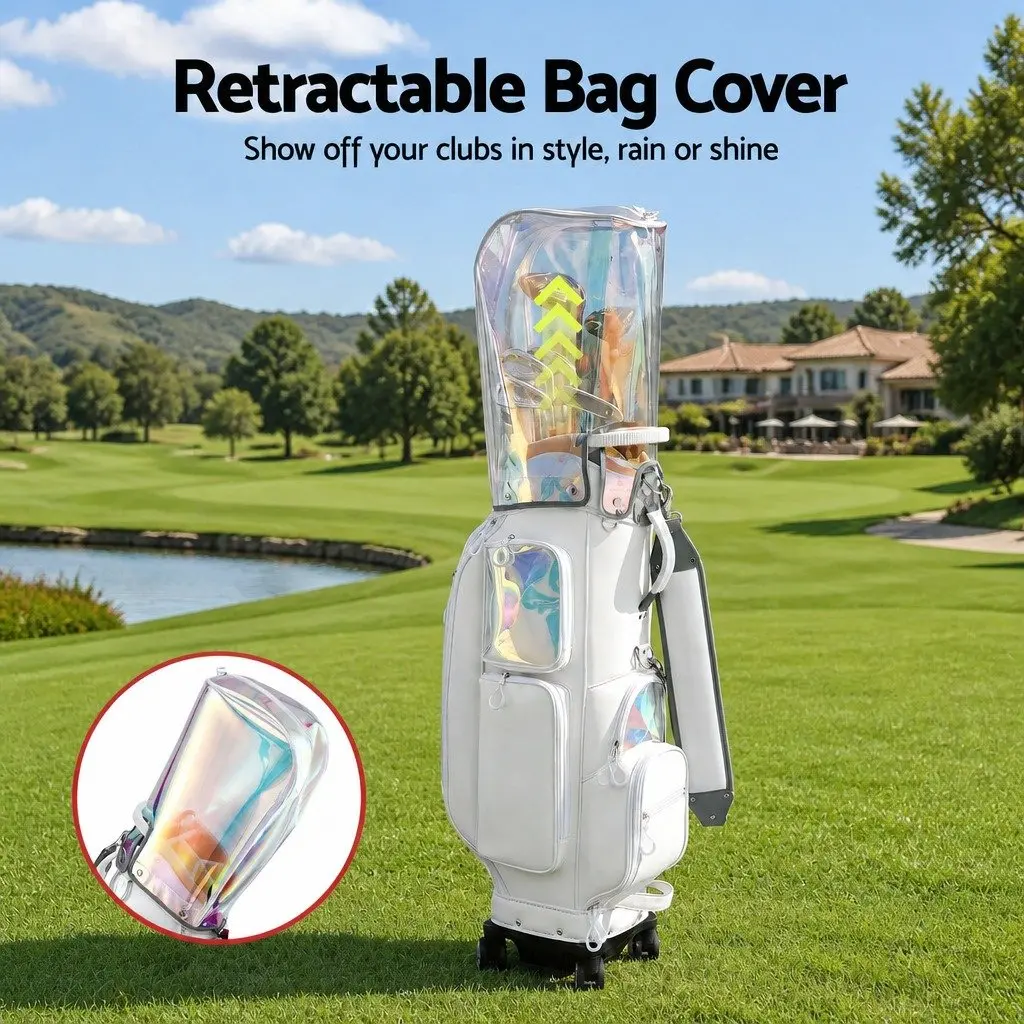 Golf Cart Bag Rolling Buggy with Spinner Wheels and Telescopic Handle