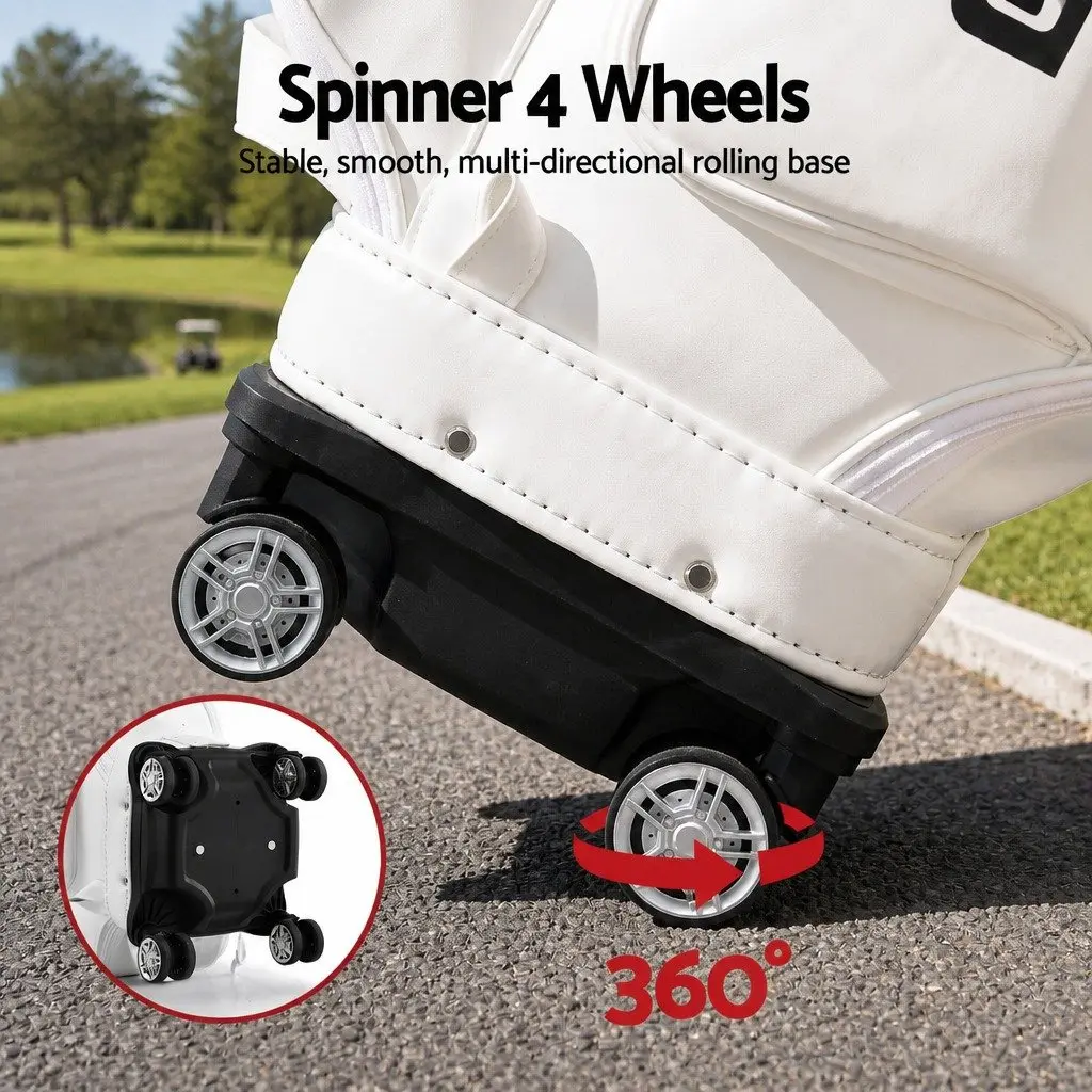 Golf Cart Bag Rolling Buggy with Spinner Wheels and Telescopic Handle