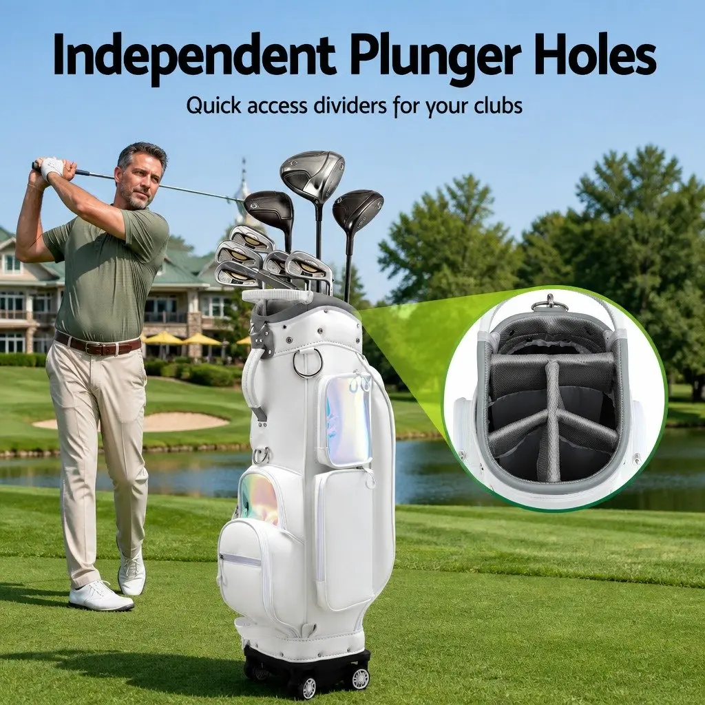 Golf Cart Bag Rolling Buggy with Spinner Wheels and Telescopic Handle