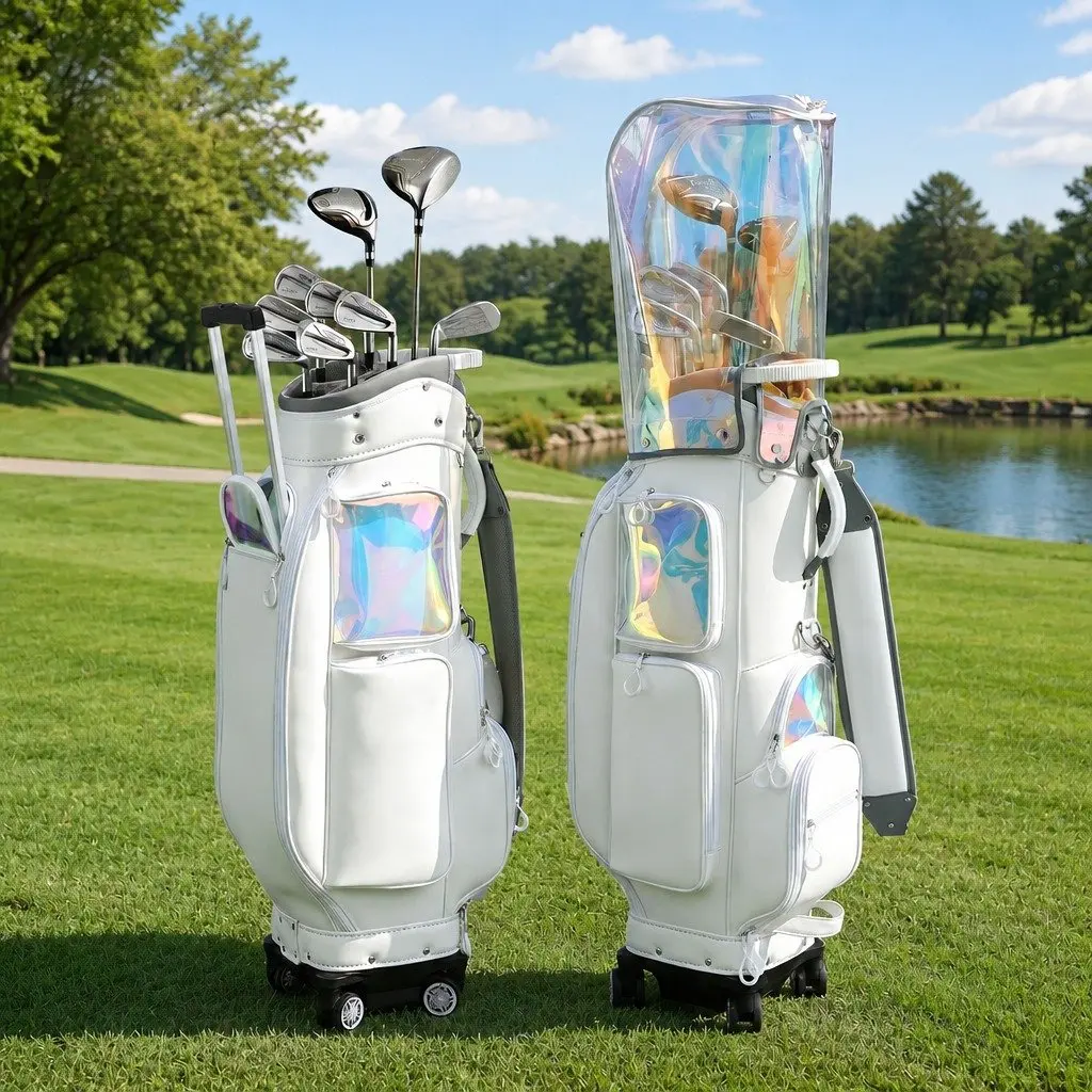 Golf Cart Bag Rolling Buggy with Spinner Wheels and Telescopic Handle