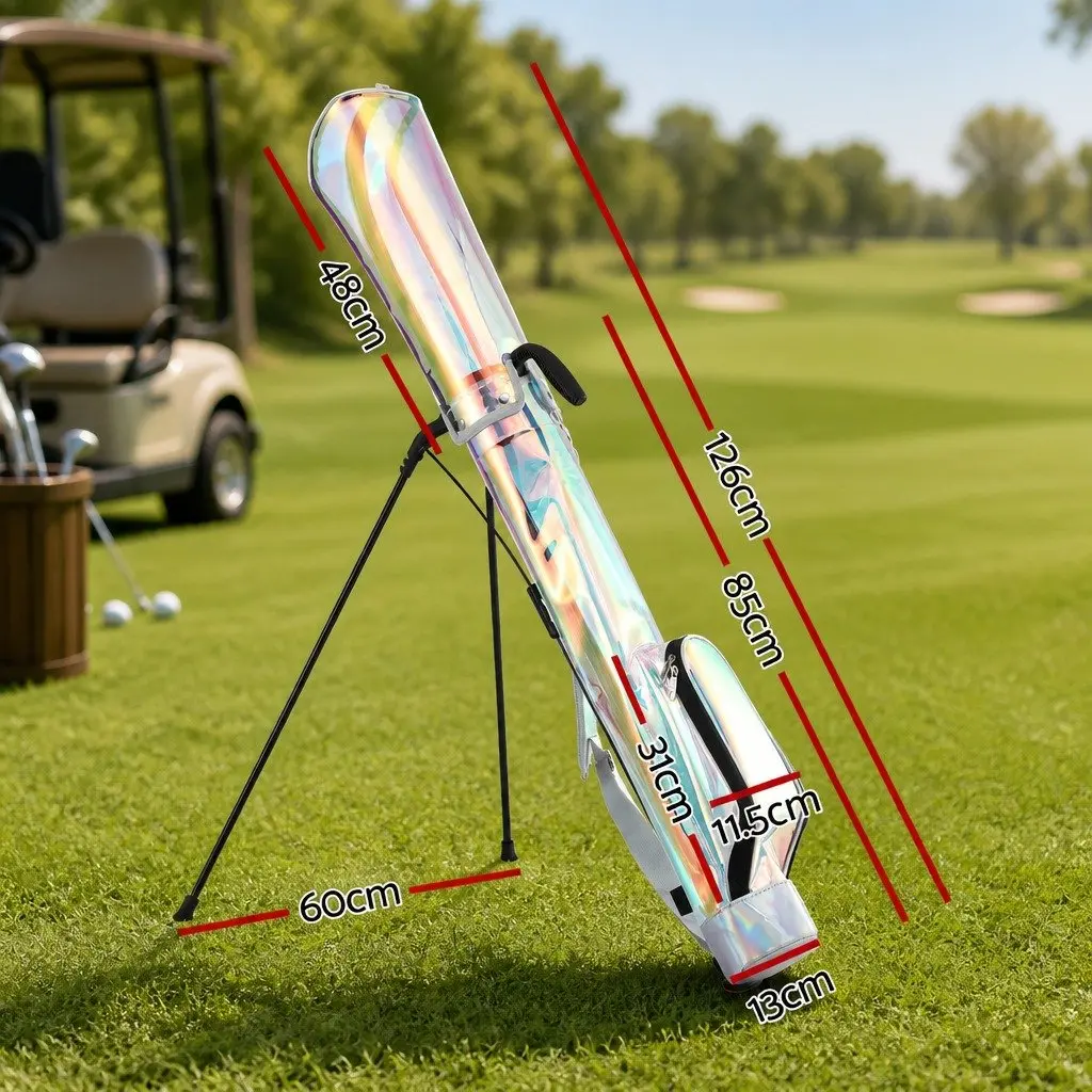 Golf Stand Bag Holographic Multicolour Compact Pitch And Putt Carry