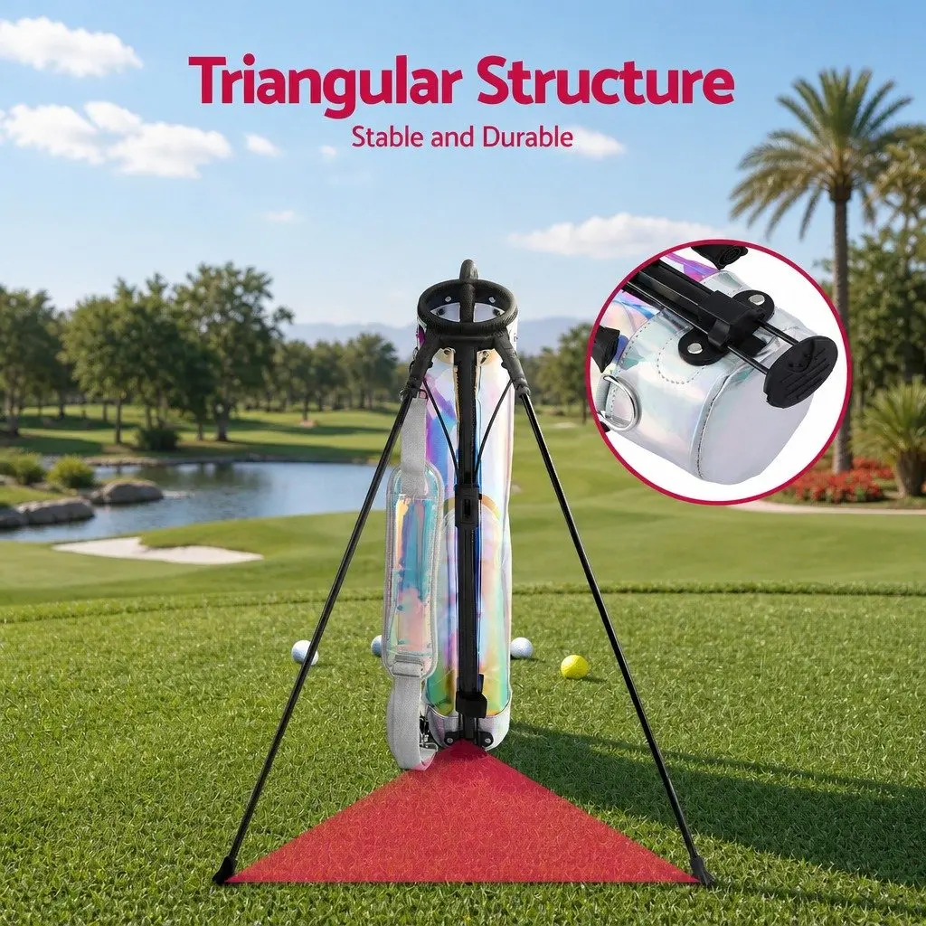 Golf Stand Bag Holographic Multicolour Compact Pitch And Putt Carry