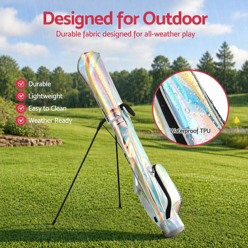 Golf Stand Bag Holographic Multicolour Compact Pitch And Putt Carry