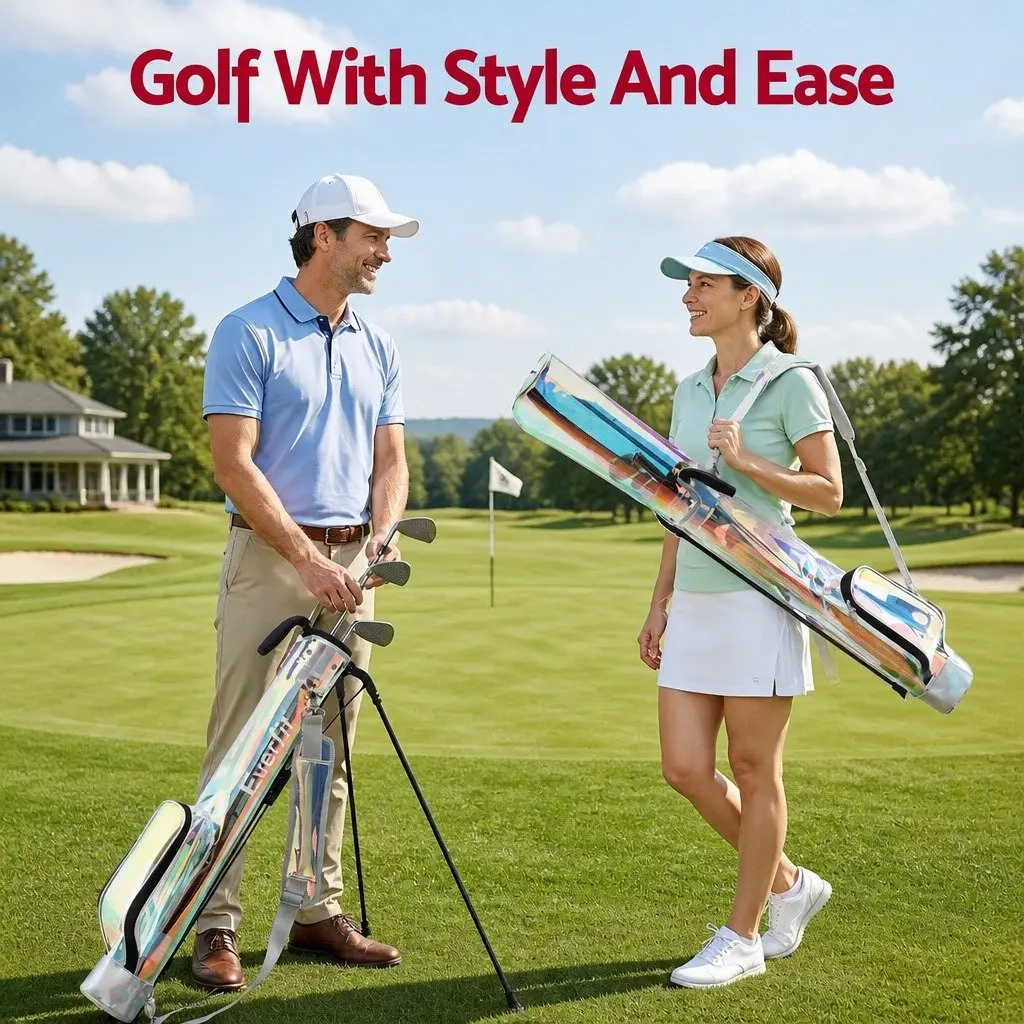 Golf Stand Bag Holographic Multicolour Compact Pitch And Putt Carry