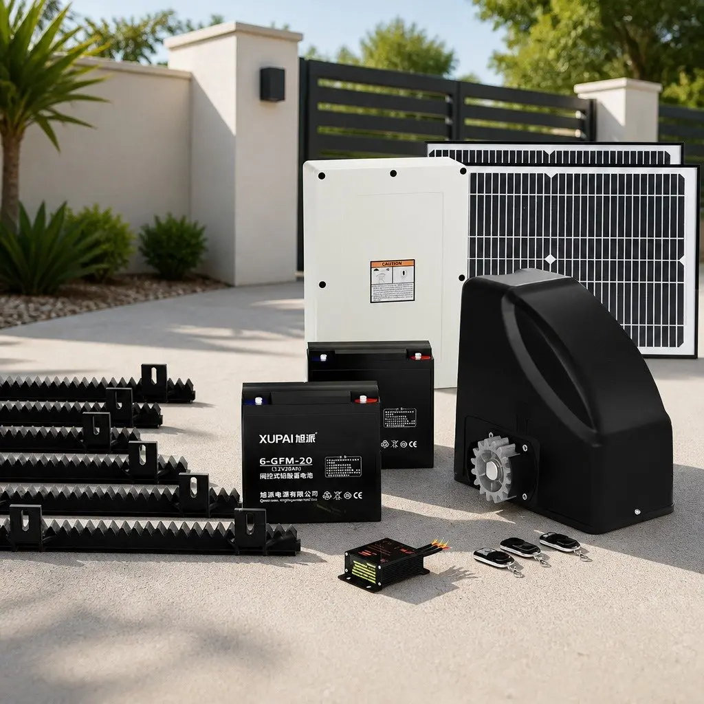 Automatic Sliding Gate Opener Kit Solar Powered 40W for Gates up to 600KG and 6M with Adjustable Auto-Close Feature