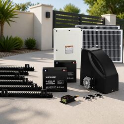 Solar Automatic Sliding Gate Opener Kit 40W 600KG 6M Adjustable Auto-Close