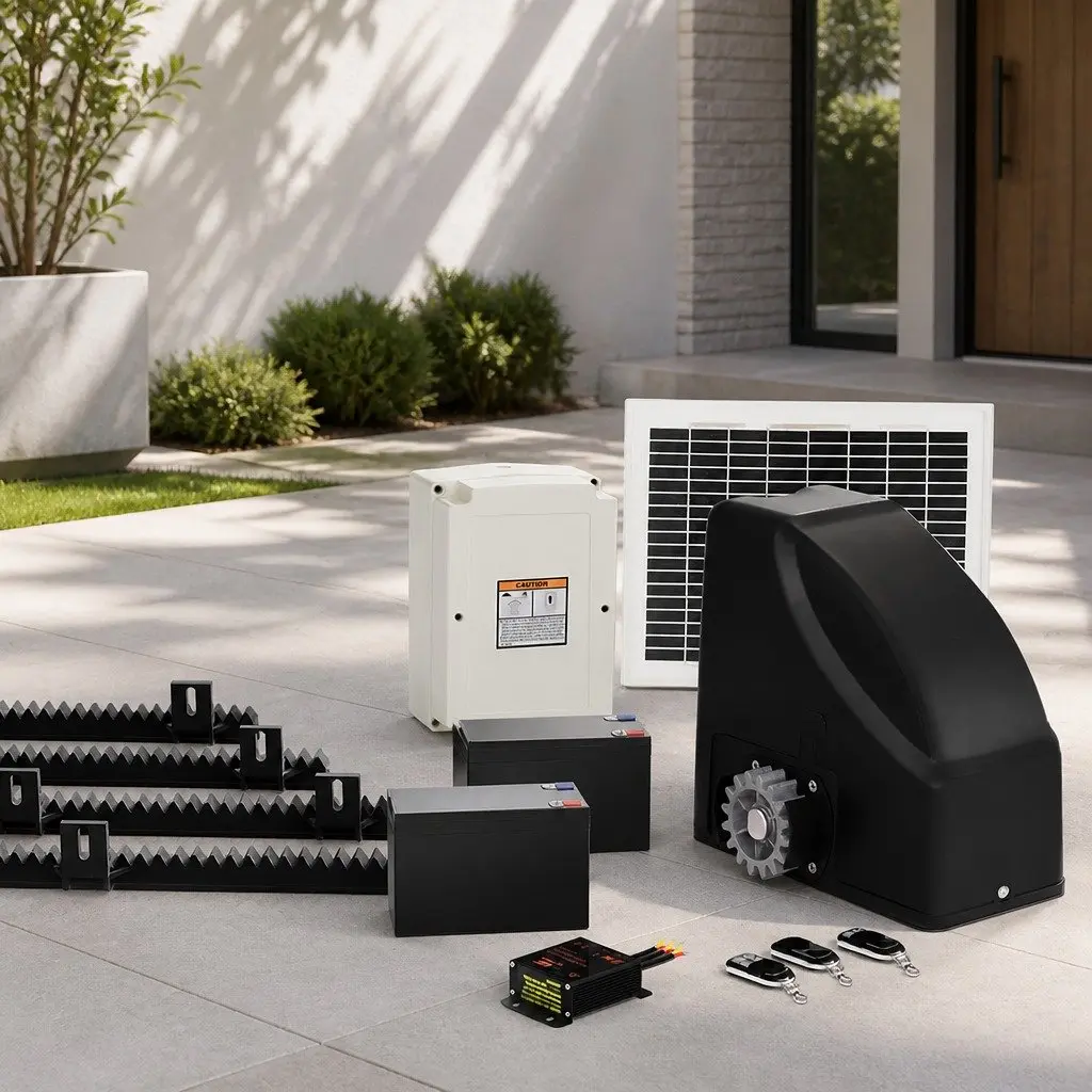 Automatic Sliding Gate Opener Solar Powered 600kg Capacity Remote Control