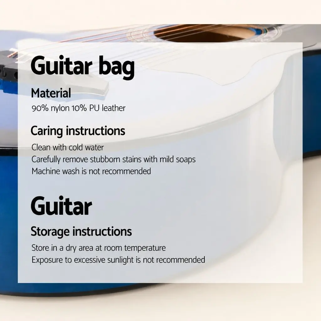 38 Inch Acoustic Cutaway Guitar Blue Wooden Body Suitable for Beginners