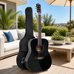 Stylish Black Acoustic Guitar for Music Lovers