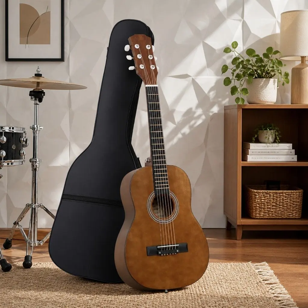 31 Inch Acoustic Guitar Compact Beginner Steel String with Gig Bag