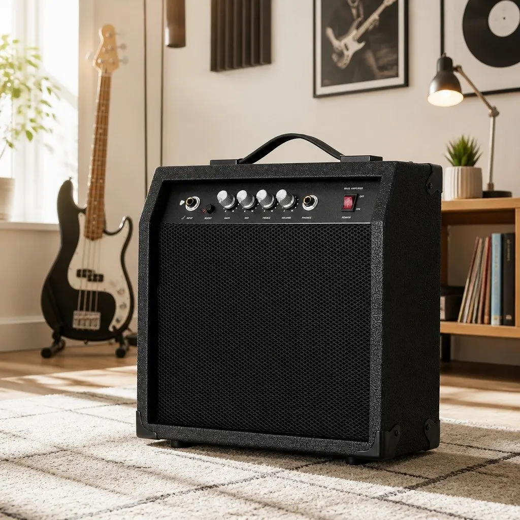 40W Bass Guitar Amplifier Portable Practice Amp Compact Black