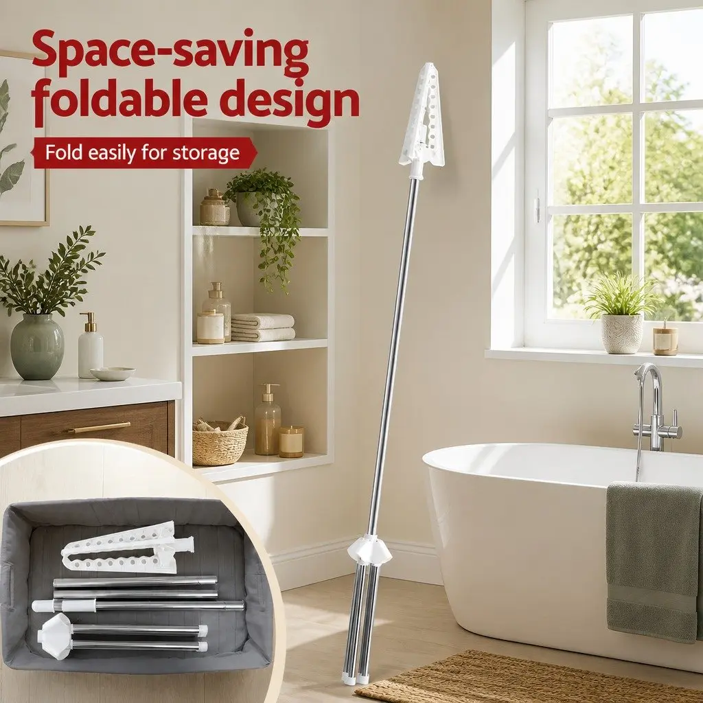 Clothes Rack 163cm Foldable Space-Saving Drying Stand with 360° Rotary Hanger and 27 Hanging Holes