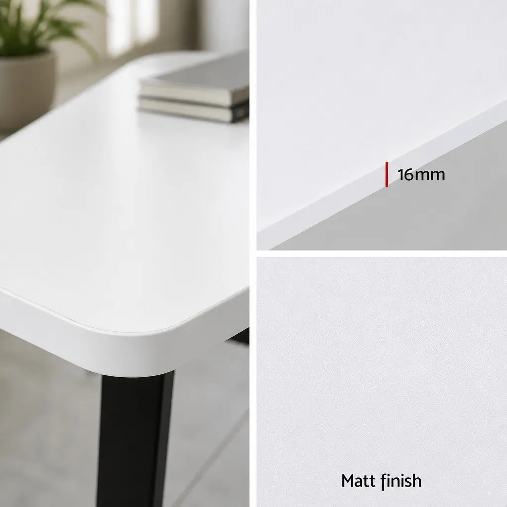 Electric Standing Desk 140cm Motorised Adjustable Height Whisper-Quiet Home Office White
