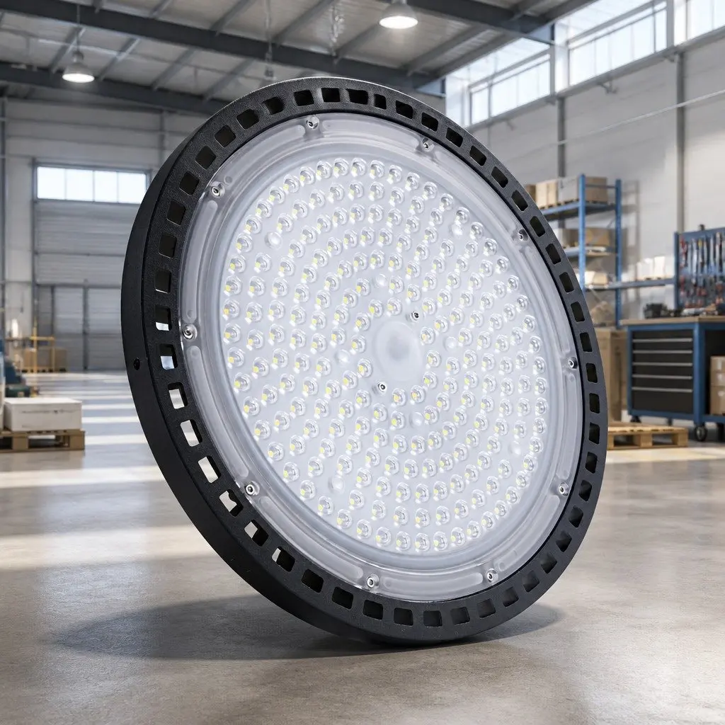 LED High Bay Light 150W Industrial Workshop Ceiling Lamp Black Honeycomb Heat Sink