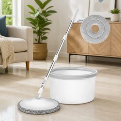 Mop and Bucket Set Wet Dry Cleaning Microfibre Mop Head Hard Floor