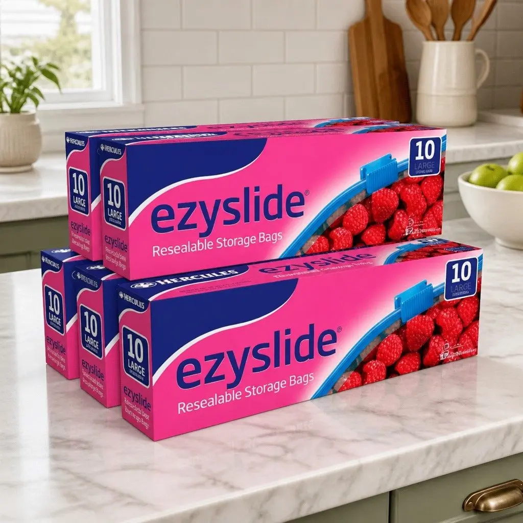 Large Slide Seal Storage Bags Bulk 5x 10pk Food Snack Pantry Organiser Bags
