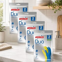 Kitchen and Bathroom Gloves Large 2pk x4 Cleaning Protection Hand Wear Reusable