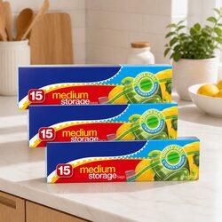 Organize Your Space with Medium Storage Bags 15 Pack x3
