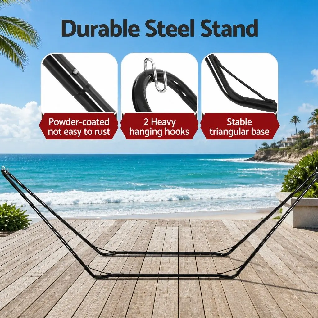 Hammock Stand Steel Frame Outdoor Garden Patio Heavy-duty Tool-free Assembly 150kg Capacity