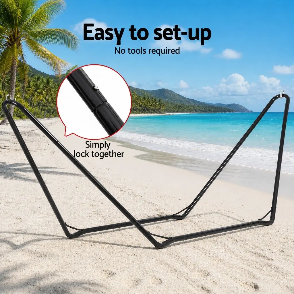 Hammock Stand Steel Frame Outdoor Garden Patio Heavy-duty Tool-free Assembly 150kg Capacity