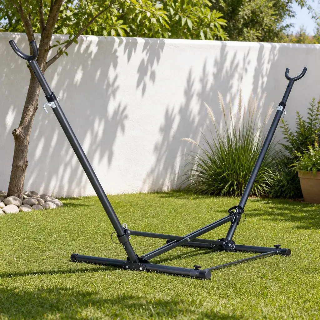 Hammock Bed Stand Steel Frame Adjustable Height Indoor Outdoor Support