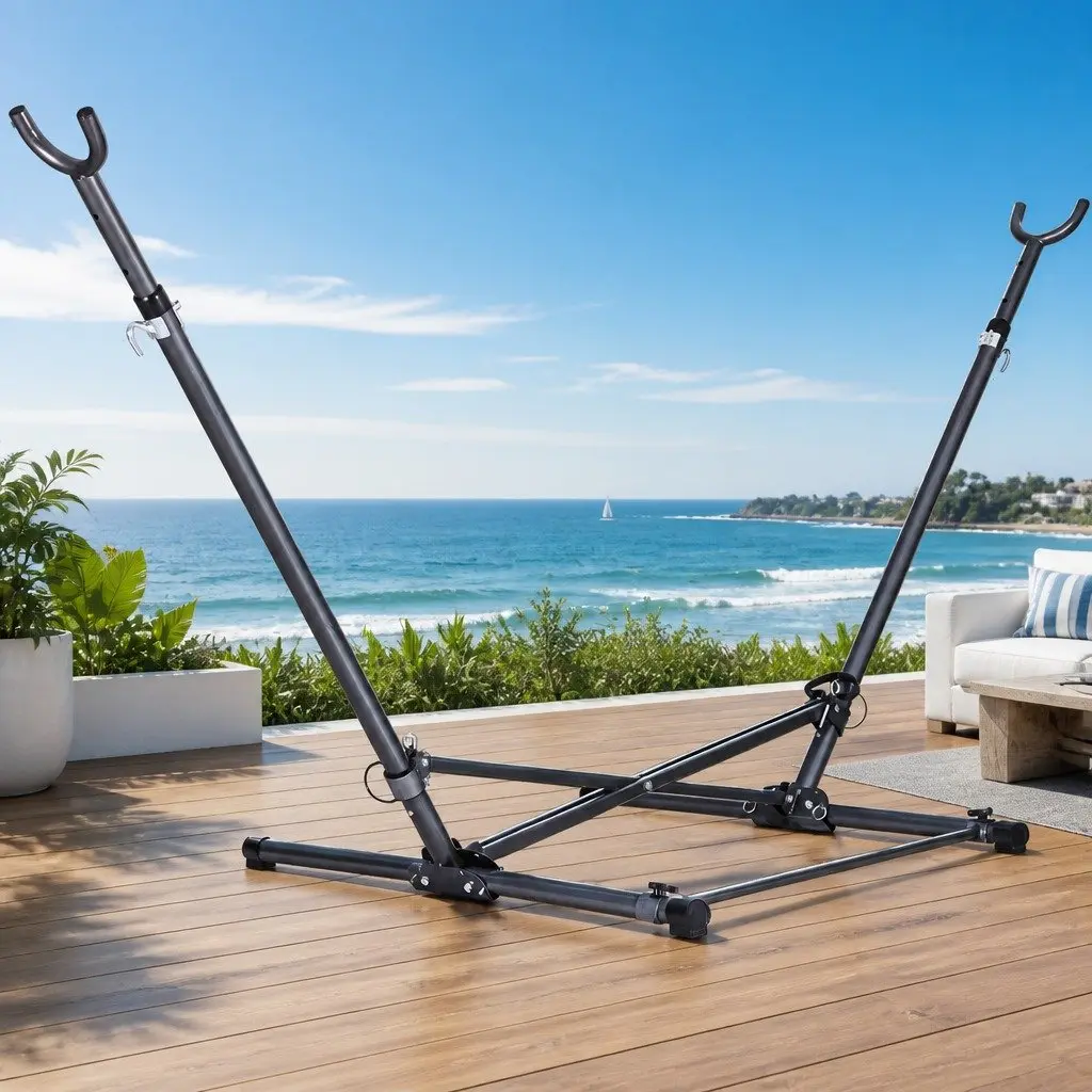 Hammock Bed Stand Steel Frame Adjustable Height Indoor Outdoor Support