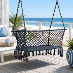 Elevate Your Space with a Grey 2-Person Hammock Chair