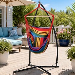 Enhance Your Space with a Comfortable Rainbow Hammock Chair