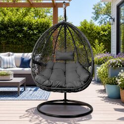 Hanging Egg Chair Pod Swing Outdoor Wicker Rattan Relaxation Seat with Stand