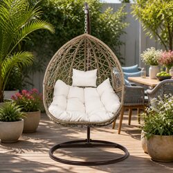 Stylish Outdoor Wicker Pod Swing for Your Patio