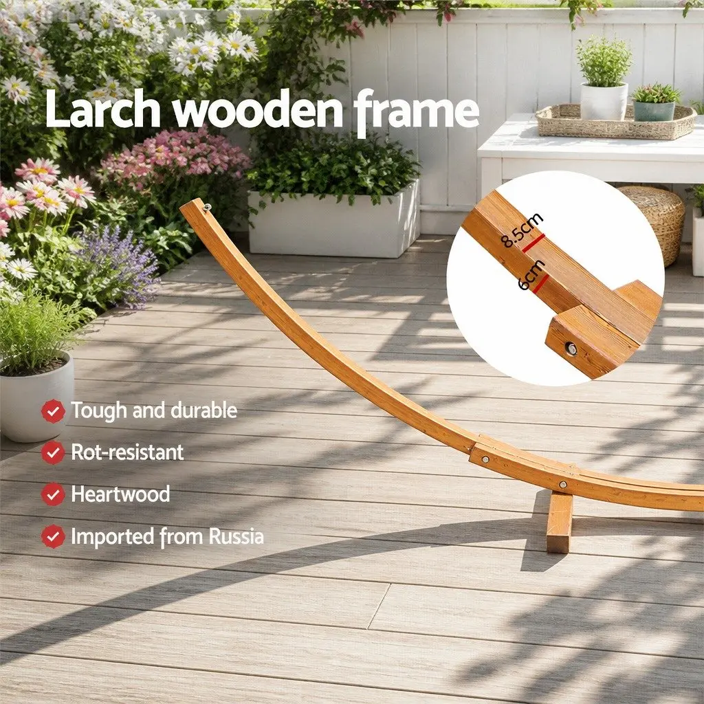 Hammock Bed 2-Person Outdoor Garden Timber Stand Frame Relaxation