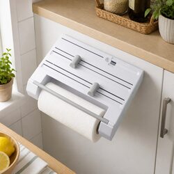 Wall Mounted Kitchen Rack Paper Towel Holder Foil Plastic Wrap Dispenser
