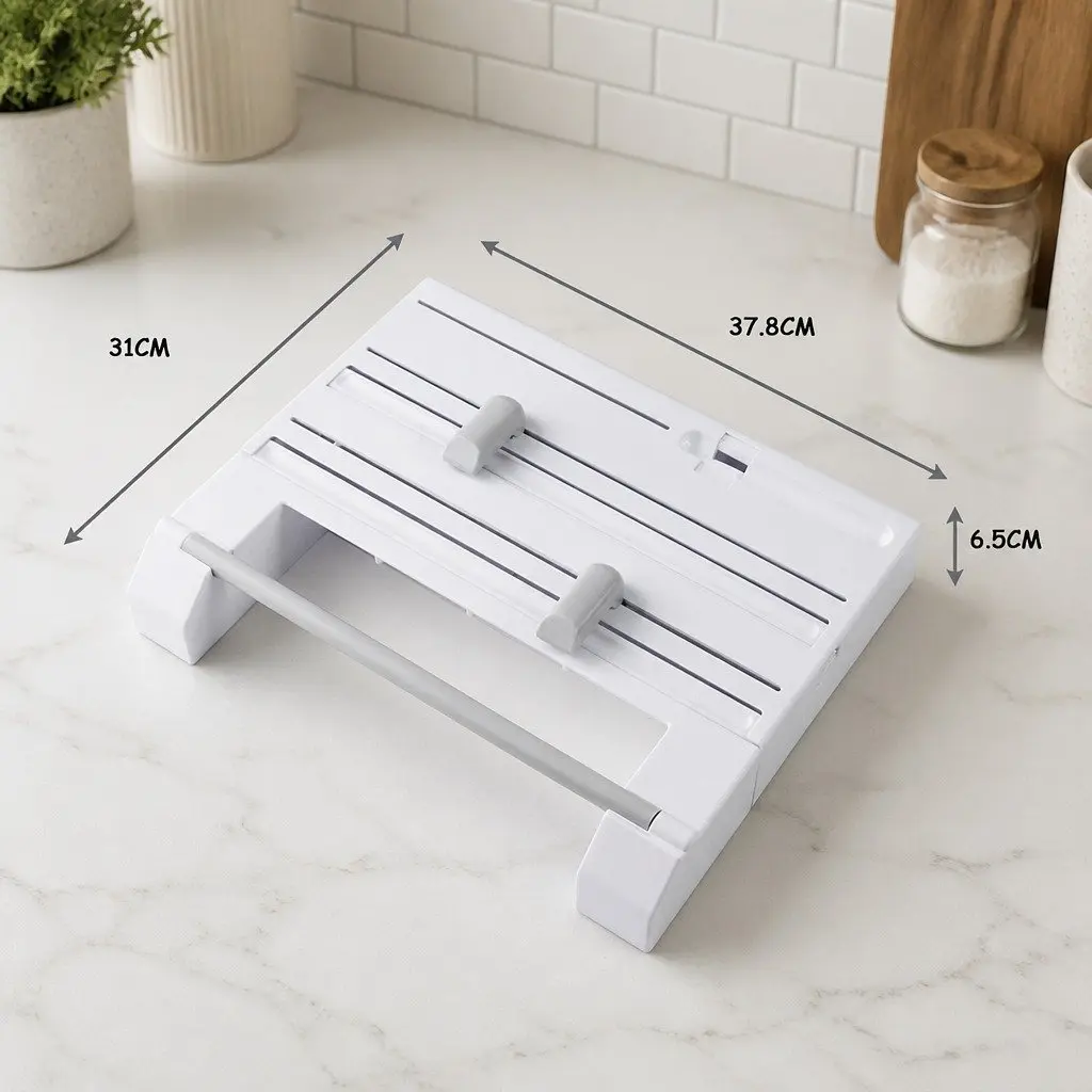Wall Mounted Kitchen Rack Jumbo Size Paper Towel Holder with Foil Plastic Wrap Dispenser