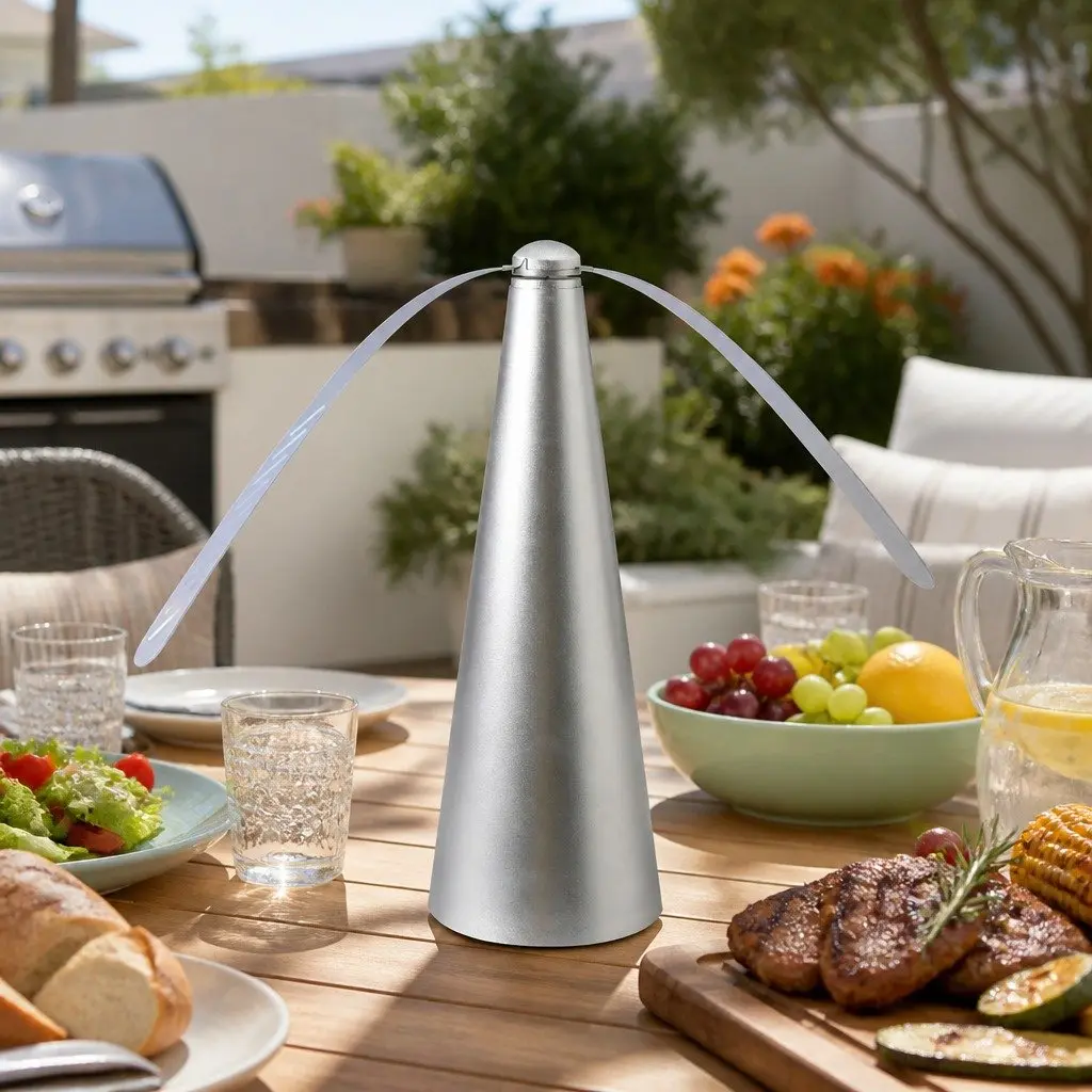 Fly Repellent Fan 24cm Chemical-Free Outdoor Insect Deterrent Lightweight Portable USB Powered