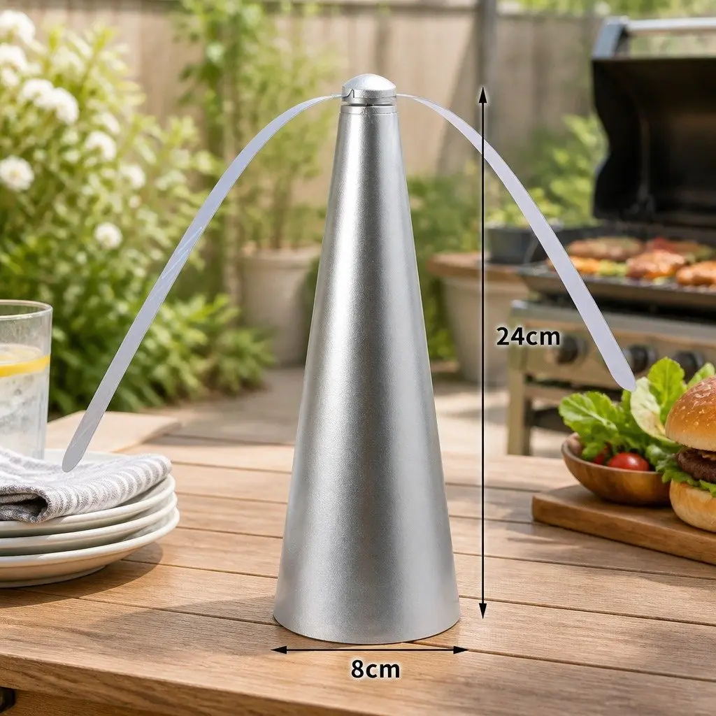 Fly Repellent Fan 24cm Chemical-Free Outdoor Insect Deterrent Lightweight Portable USB Powered