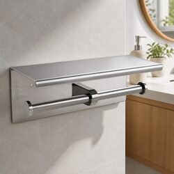 Double Roll Wall Mount Toilet Paper Holder for Modern Spaces