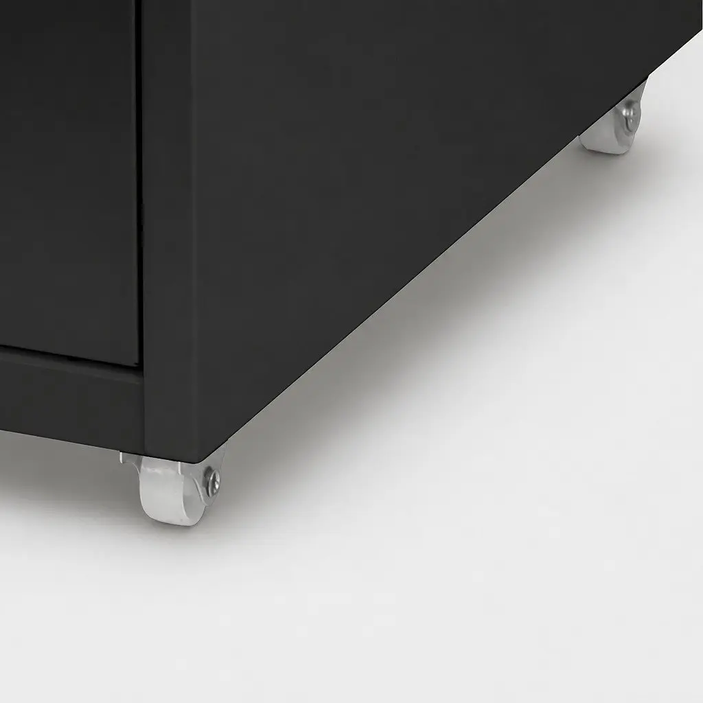8 Drawer Filing Cabinet Compact Steel Black Office Storage Organizer