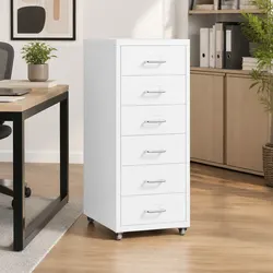 Organize Your Workspace with a Stylish 6-Drawer Filing Cabinet
