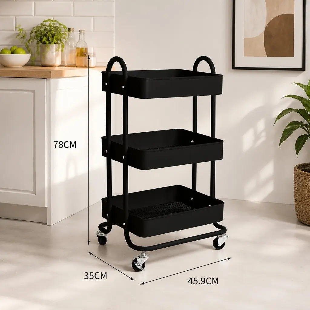 3-Tier Mobile Kitchen Trolley