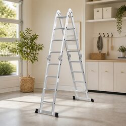 Multi-Purpose Folding Ladder Heavy-Duty Aluminium 4.7m Extension Safety Locking