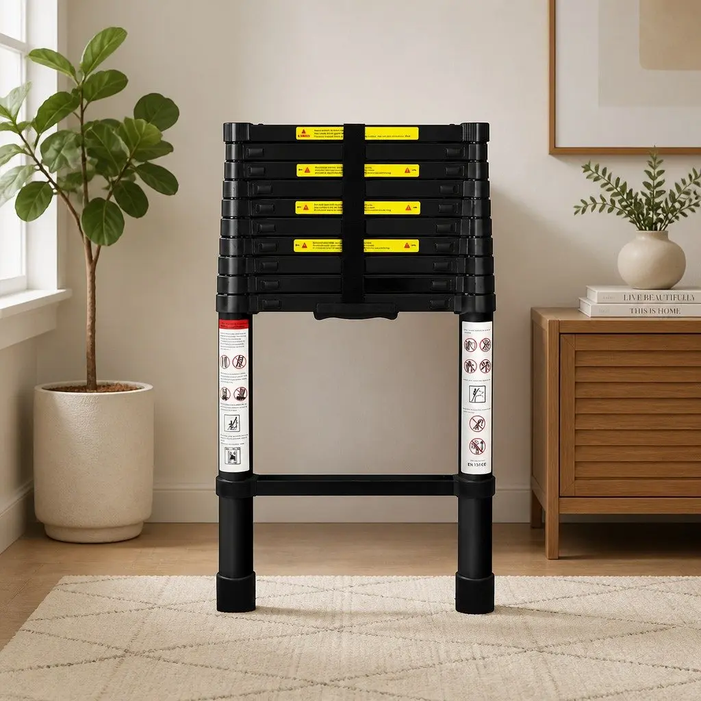 Telescopic Ladder 3.2M Aluminium Extendable Portable Multi-Purpose Home Garden