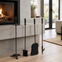 Enhance Your Living Space with This 4-Piece Fireplace Tool Set