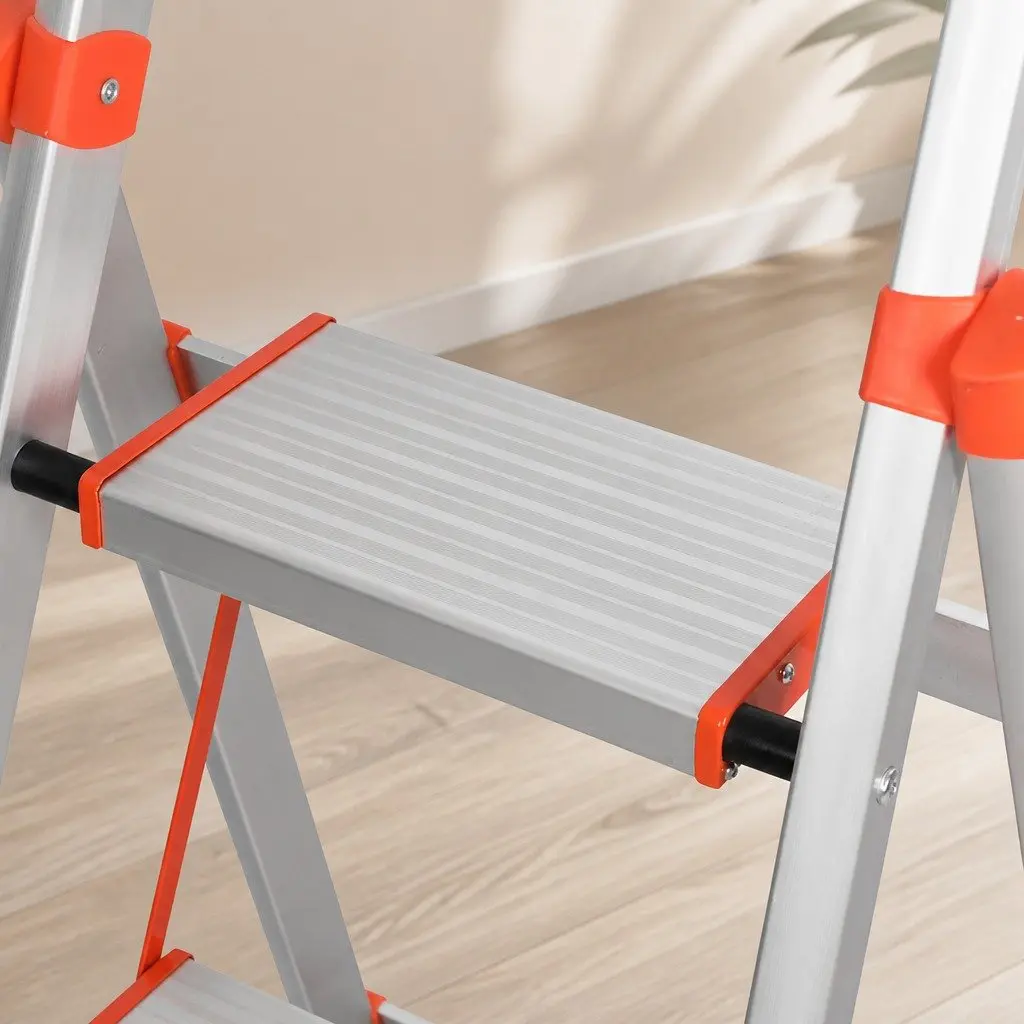 Aluminium Folding Step Ladder 6 Step Single-Sided Portable for Workshop Home Garage