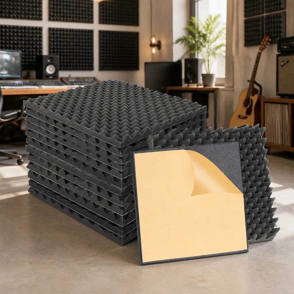 Acoustic Foam Wall Panels 50x50x5cm High-Density Sound Absorption 14 Piece Set