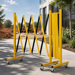 Extendable Safety Barrier Gate 16FT Folding Traffic Control Expandable Guardrail
